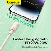 کابل تبدیل USB-C به لایتنینگ بیسوس مدل Habitat Series 20W PD طول 2 متر