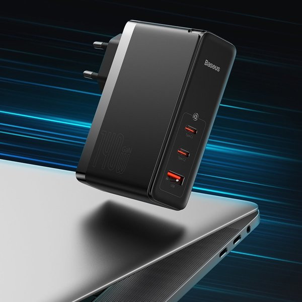 شارژر دیواری 140 وات باسئوس مدل Baseus Ga5 Pro Fast Charger 2C+U 140W EU CCGP10020