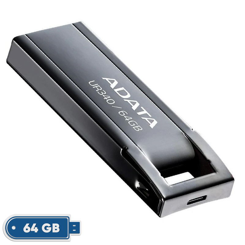 فلش مموری ای دیتا مدل UR340 ظرفیت 64 گیگابایت با رابط USB