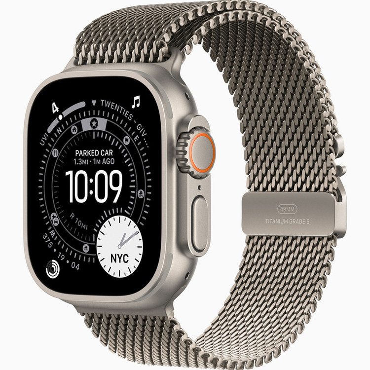 ساعت هوشمند 49 میلی متری اپل مدل Ultra 3 Natural Titanium Case با بند Titanium Milanese
