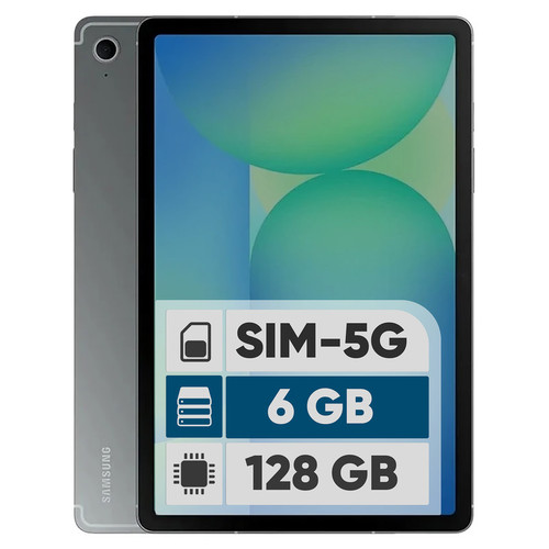 تبلت 10.9 اینچ سامسونگ مدل Galaxy Tab S10 Lite 5G با ظرفیت 128 گیگابایت و رم 6 گیگابایت، قابلیت پشتیبانی از سیم کارت، رزولوشن دوربین اصلی ۸ مگاپیکسل، پشتیبانی از قلم