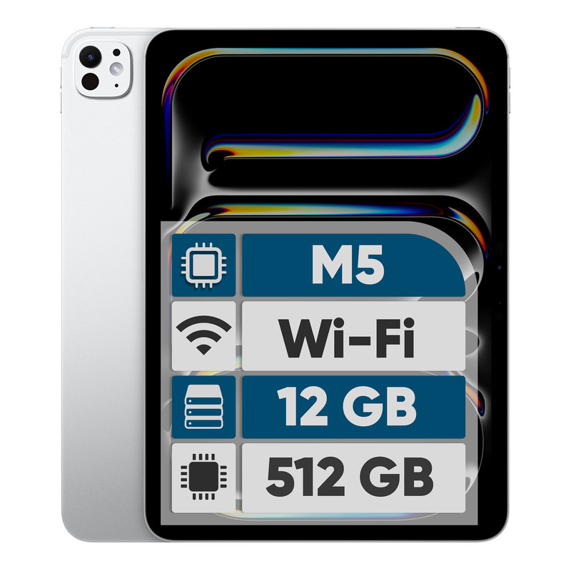تبلت ۱۱ اینچ اپل مدل IPad Pro 2025 M5 Wi-Fi ظرفیت 512 گیگابایت و رم 12 گیگابایت، رزولوشن دوربین 12 مگاپیکسل، پشتیبانی از قلم و کیبورد