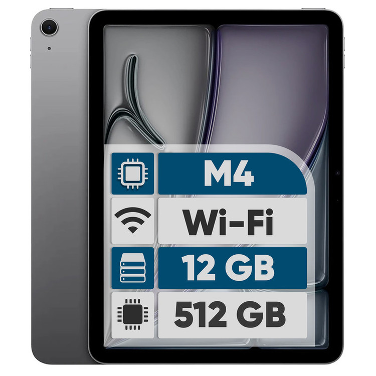تبلت 11 اینچ اپل مدل iPad Air 2026 M4 Wi-Fi ظرفیت 512 گیگابایت و رم 12 گیگابایت، رزولوشن دوربین اصلی ۱۲ مگاپیکسل، پشتیبانی از قلم و کیبورد