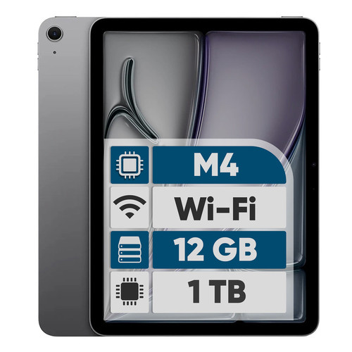 تبلت 11 اینچ اپل مدل iPad Air 2026 M4 Wi-Fi ظرفیت 1 ترابایت و رم 12 گیگابایت، رزولوشن دوربین اصلی ۱۲ مگاپیکسل، پشتیبانی از قلم و کیبورد