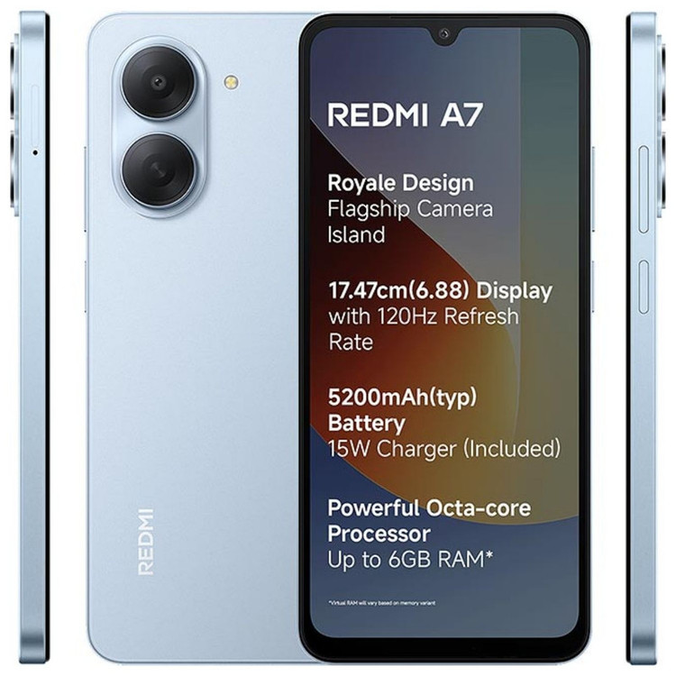 گوشی موبایل شیائومی مدل Redmi A7 دو سیم کارت ظرفیت 64 گیگابایت و رم 3 گیگابایت